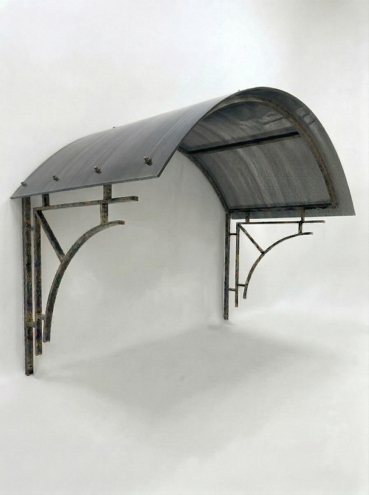 Козырек сварной, марка "Дудо" с поликарбонатом 6мм. (1285*900*650) арт. КС-34-1 Серый Козырек сварной, марка "Дудо" с поликарбонатом 6мм. (1285*900*650) арт. КС-34-1 Серый