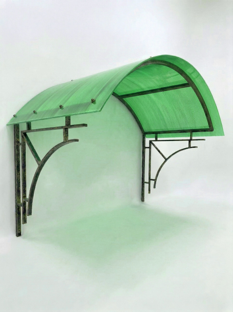 Козырек сварной, марка "Дудо" с поликарбонатом 6мм. (1285*900*650) арт. КС-34-1 Зеленый Козырек сварной, марка "Дудо" с поликарбонатом 6мм. (1285*900*650) арт. КС-34-1 Зеленый