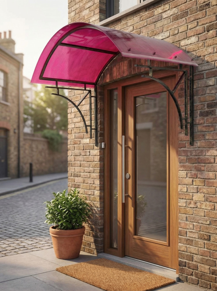 Козырек сварной, марка "Дудо" с поликарбонатом 6мм. (1285*900*650) арт. КС-34-1 Гранат Козырек сварной, марка "Дудо" с поликарбонатом 6мм. (1285*900*650) арт. КС-34-1 Гранат