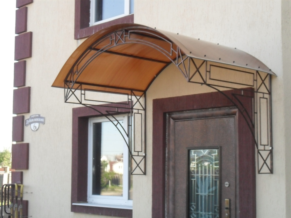 Козырек сварной, марка "Дудо" с поликарбонатом 6мм. (1500*900*800*200) арт. КС-29/1 фото-2